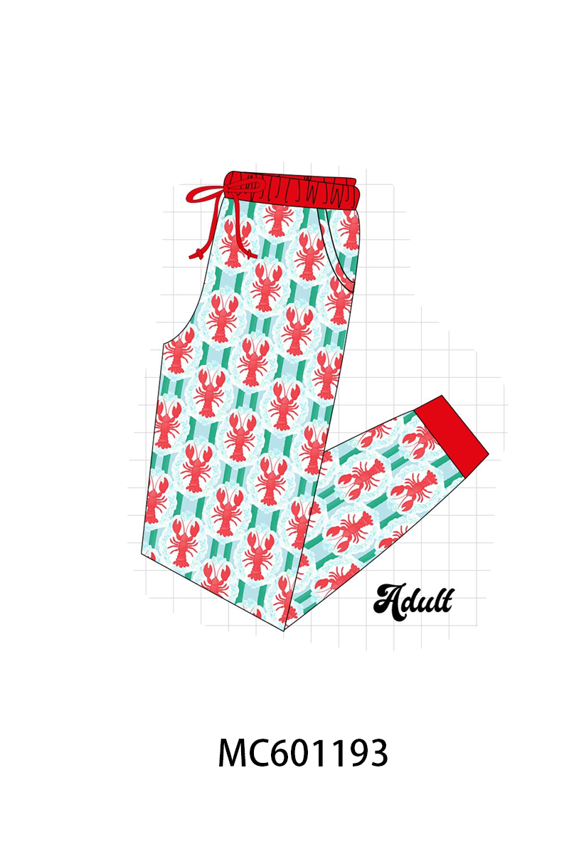 PO79 Red lobster print bamboo collection