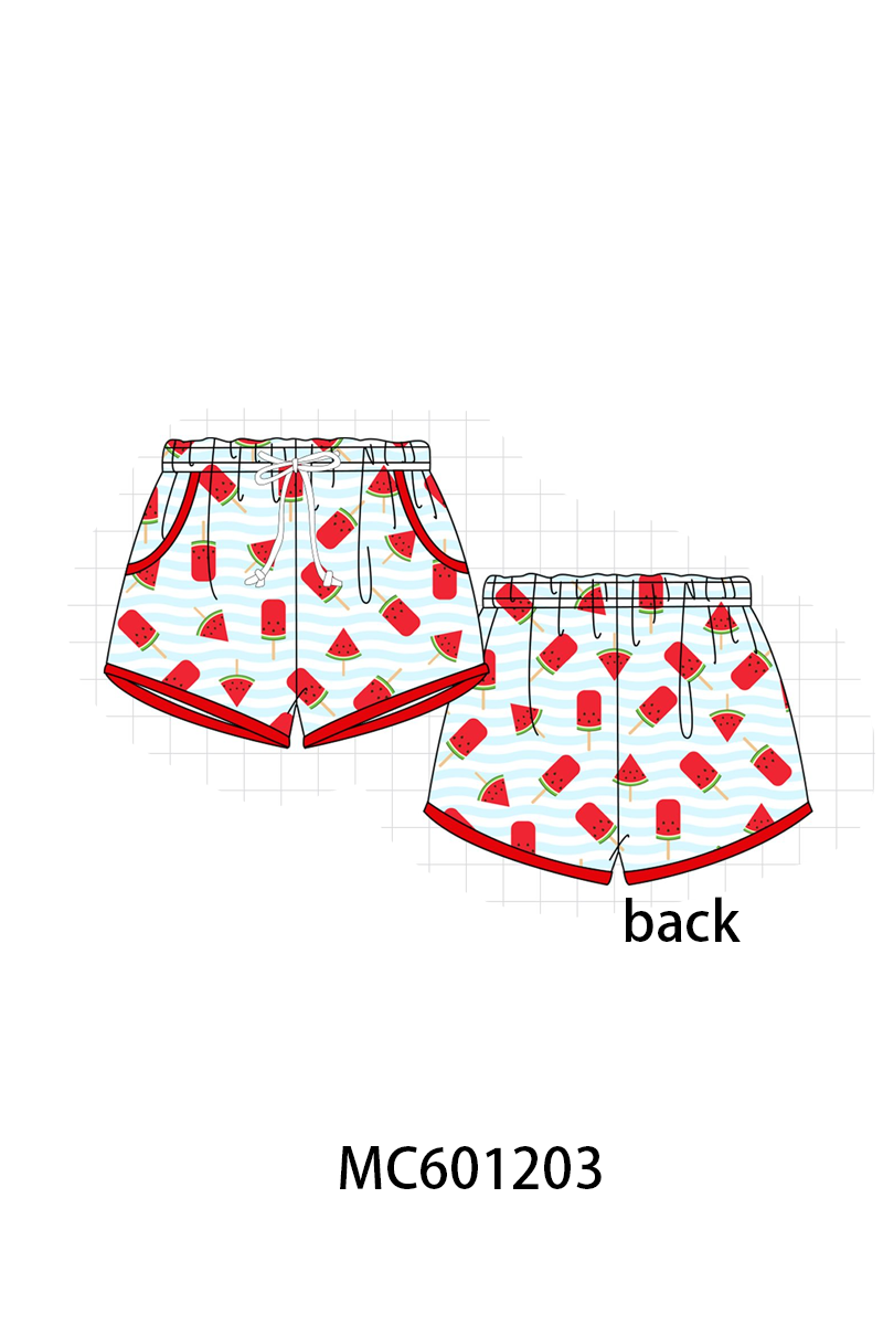 PO79 Red watermelon print stripe swimsuit collection