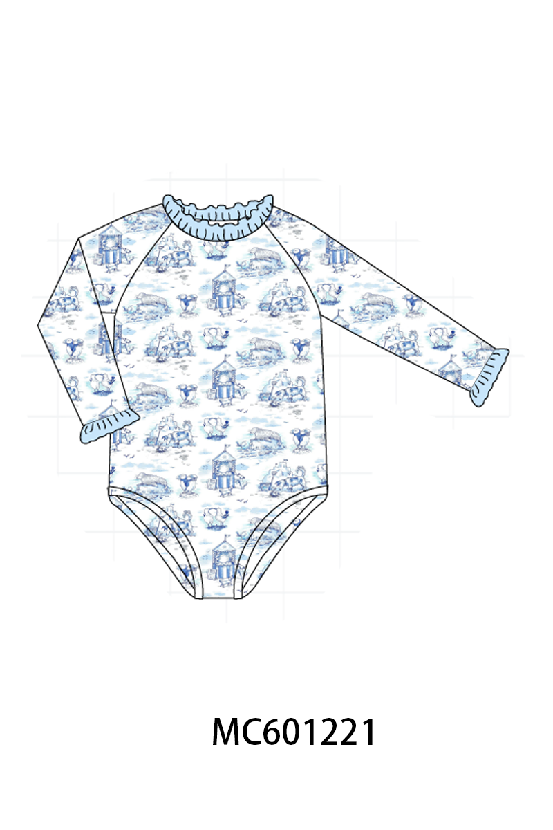 PO79 Blue happy beach print collection 1