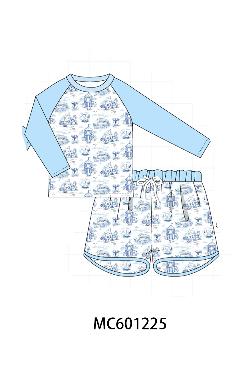 PO79 Blue happy beach print collection 1