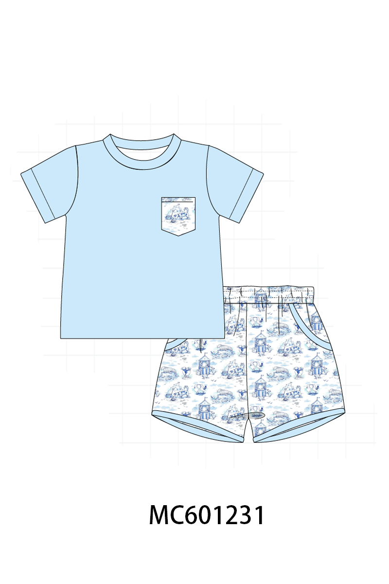 PO79 Blue happy beach print collection 2