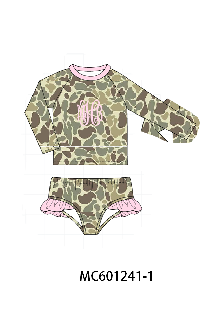 PO79 Camouflage monogram embroidery swimsuit collection