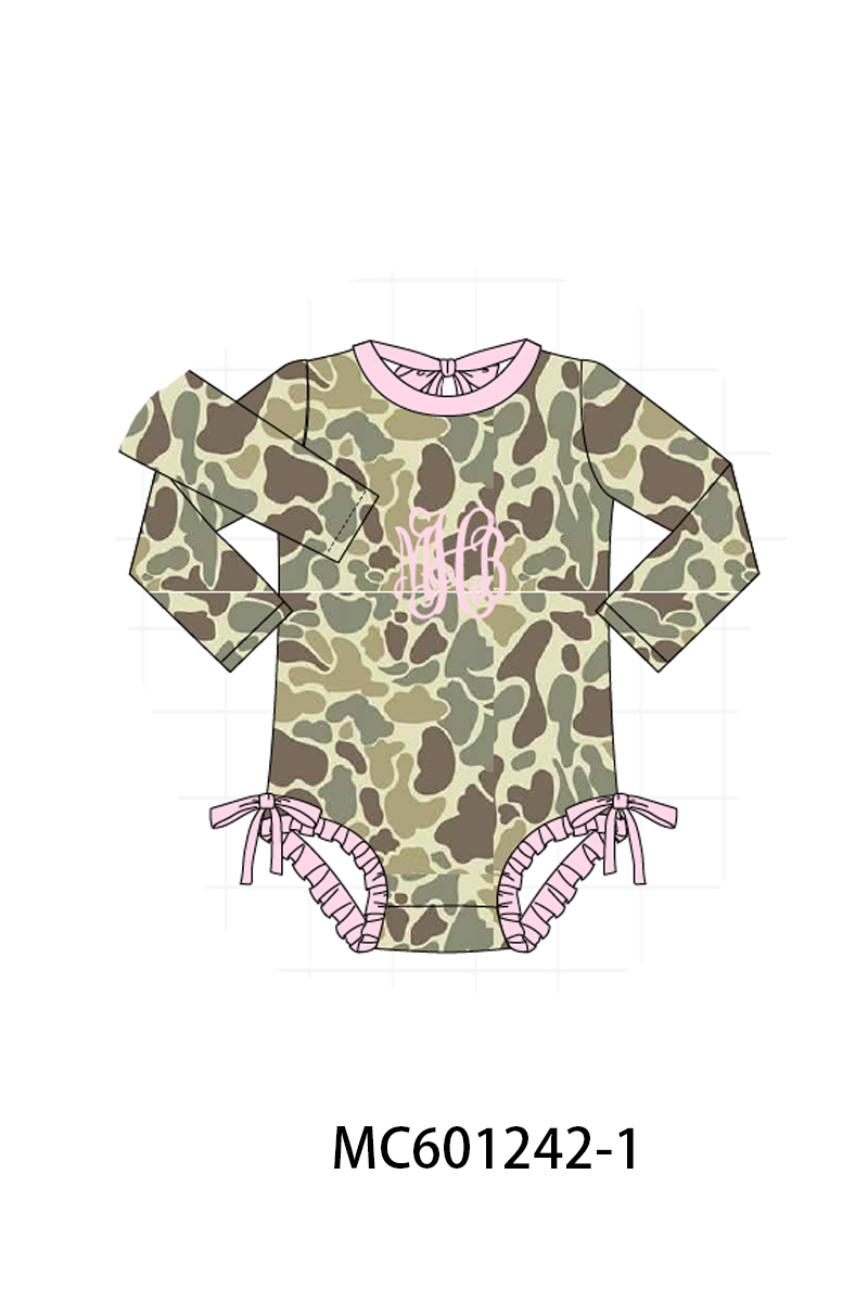 PO79 Camouflage monogram embroidery swimsuit collection