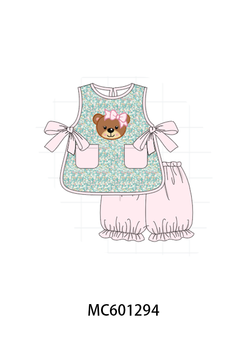 PO79 Green mallard bear applique collection