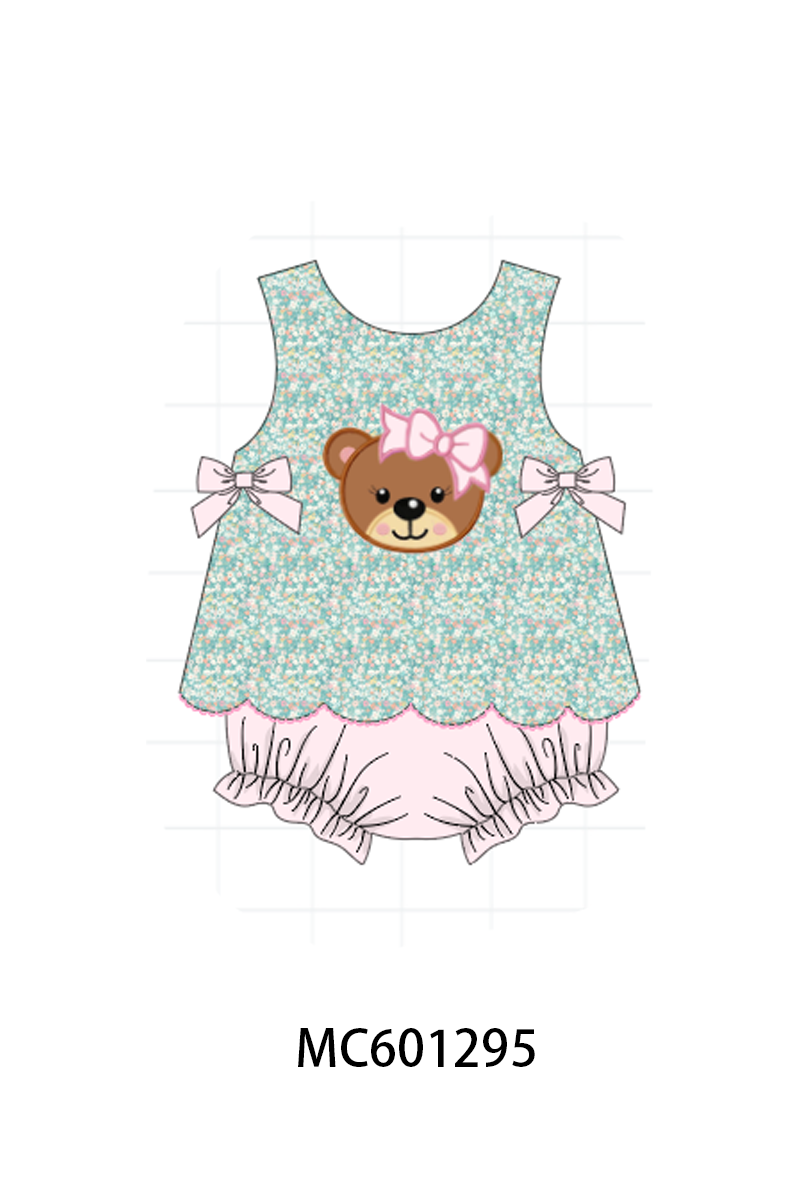 PO79 Green mallard bear applique collection