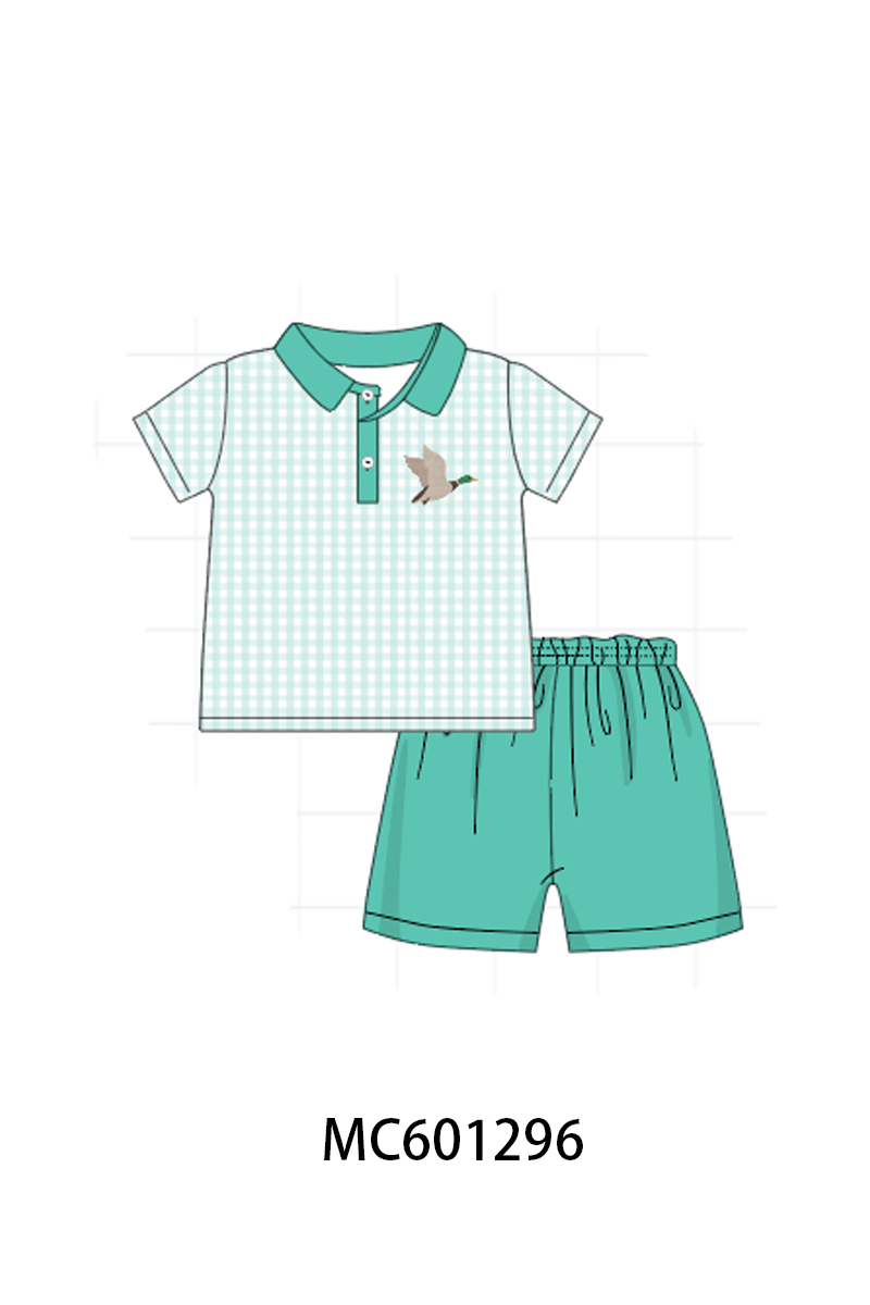 PO79 Green mallard bear applique collection