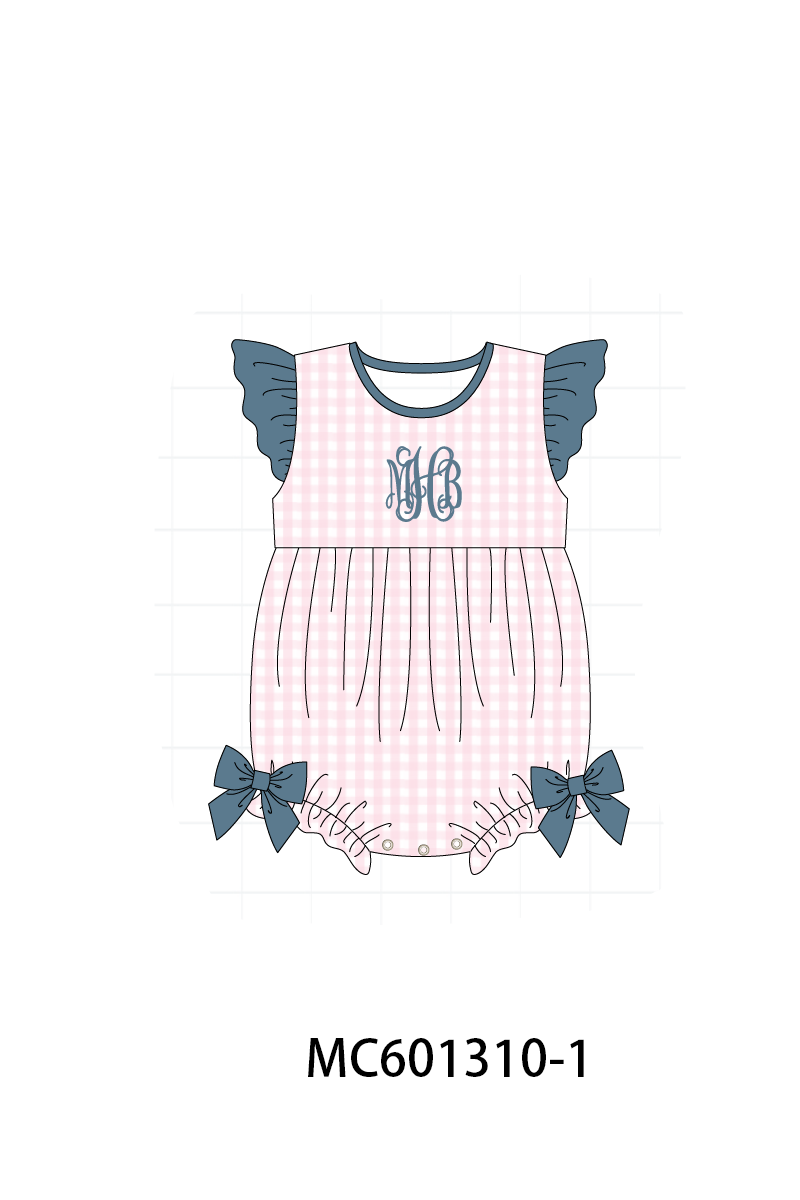 PO79 Simple gingham monogram embroidery collection