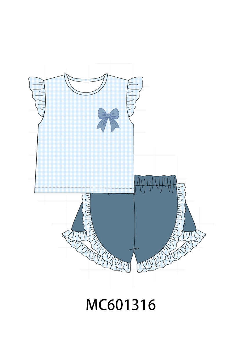 PO79 Gingham embroidery ruffle collection