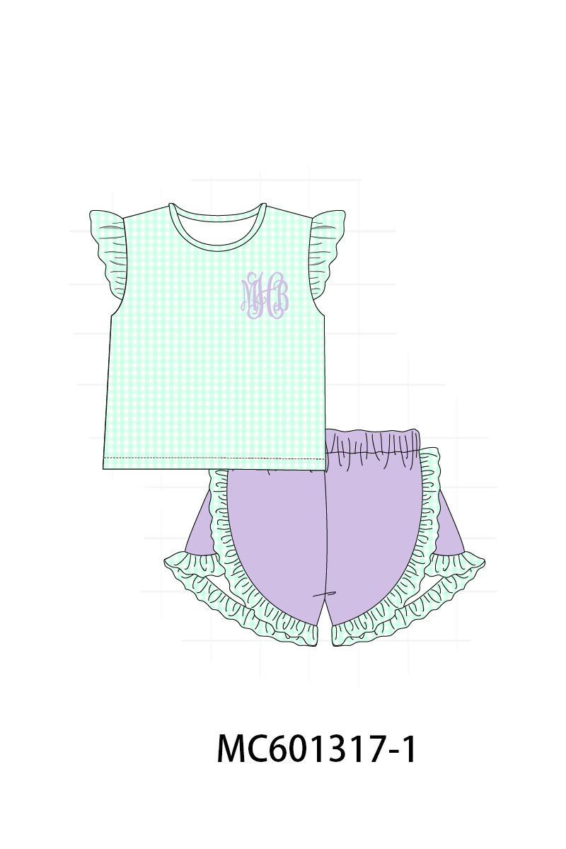 PO79 Simple gingham monogram embroidery collection