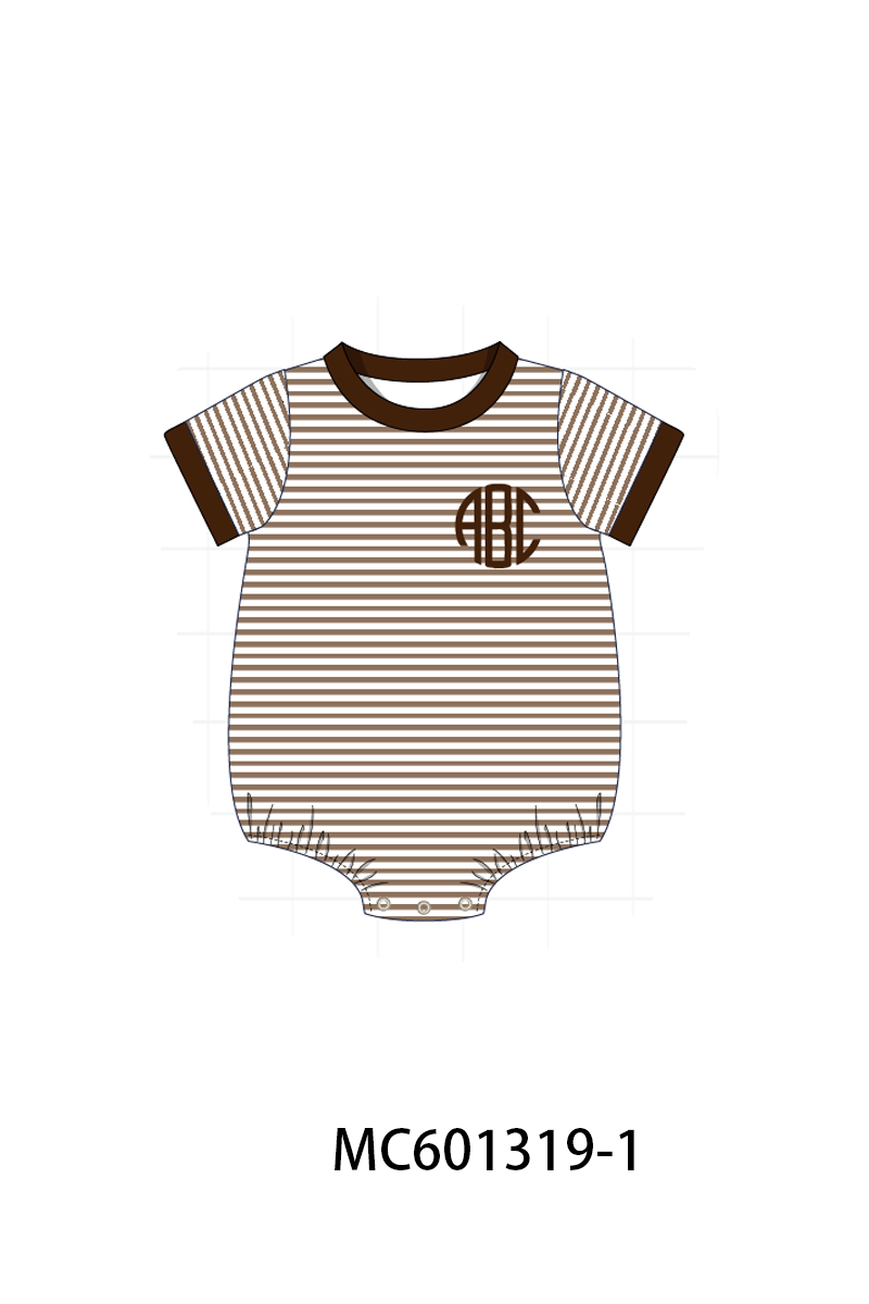 PO79 Simple stripe monogram embroidery bubble collection