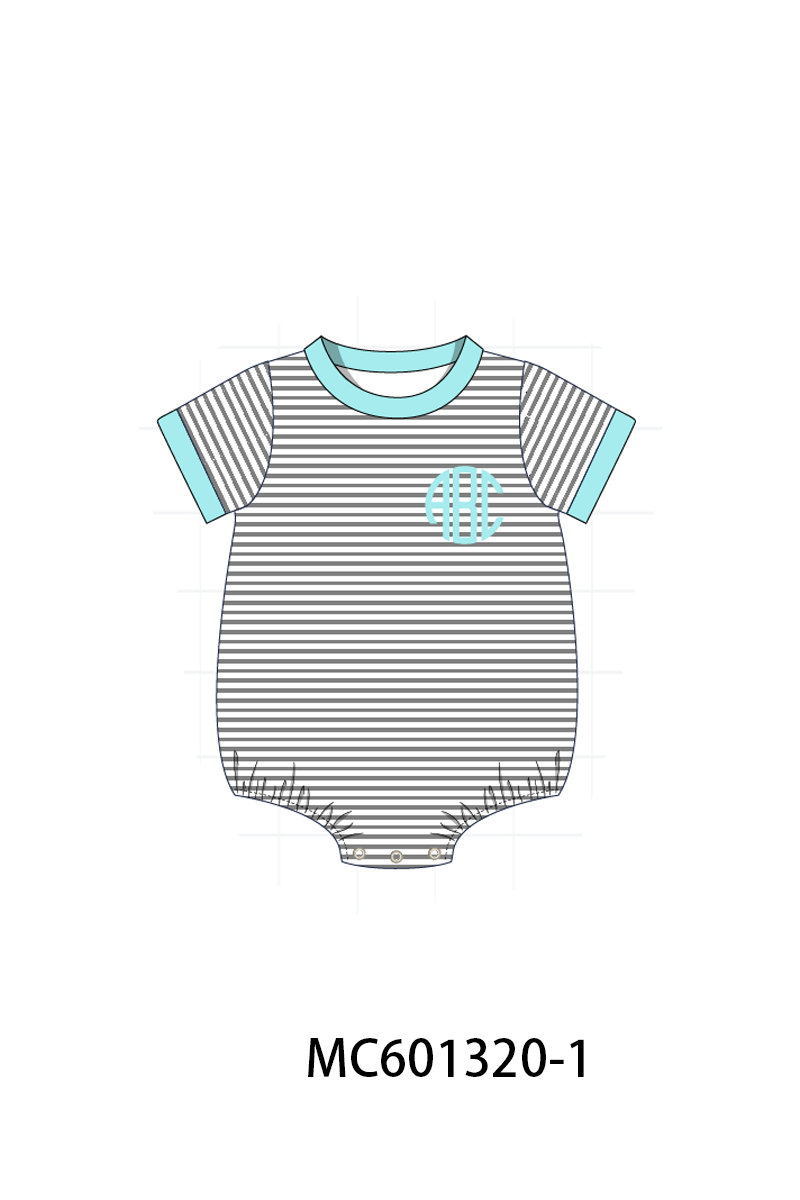 PO79 Simple stripe monogram embroidery bubble collection