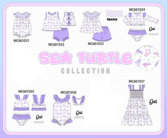 PO79 Purple sea turtle print collection
