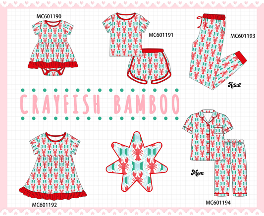PO79 Red lobster print bamboo collection