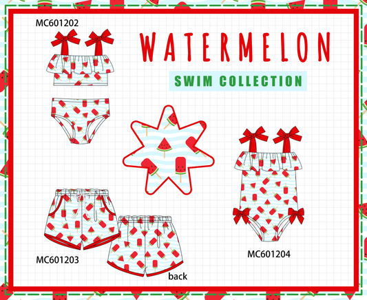 PO79 Red watermelon print stripe swimsuit collection