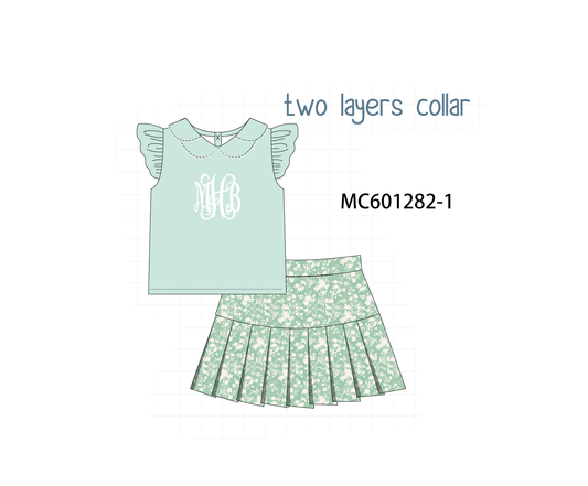 PO79 Sage floral monogram embroidery collection