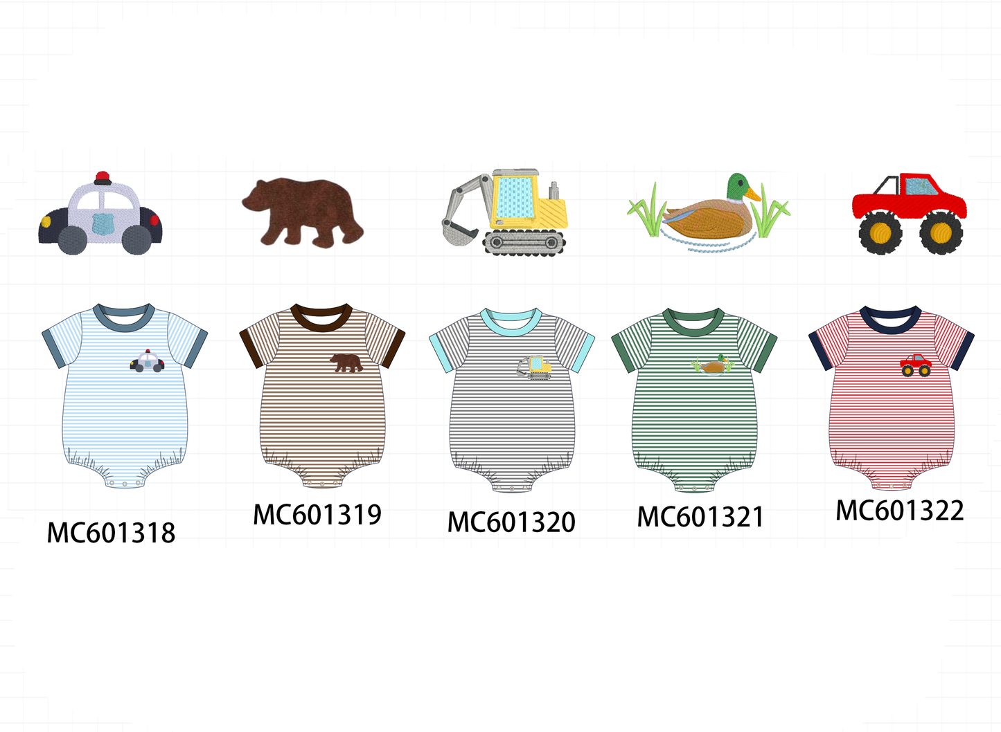 PO79 Stripe embroidery bubble collection