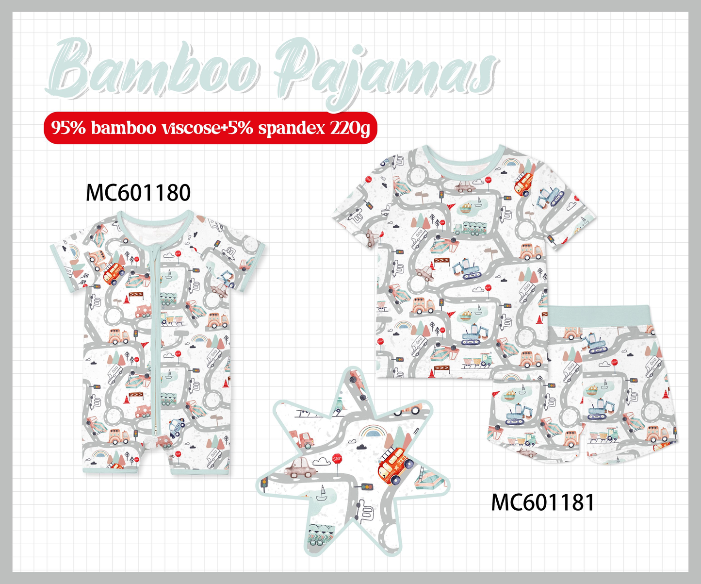 PO79 Vehicle print bamboo collection