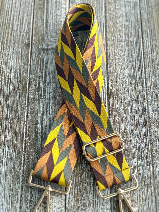 Geometric Mustard Bag Strap